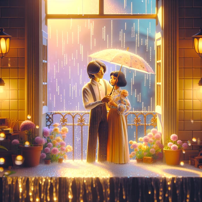 Romantic 4K 3D Rain Shower Scene - Prince & Alisha Embrace