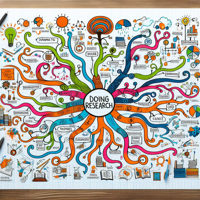 Craft a Colorful Mind Map for Effective Research Insights | Visual Thinking Strategy