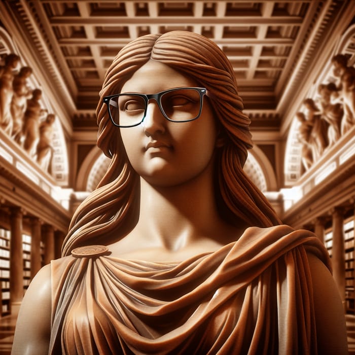 Greek Philosopher Woman Statue in Library