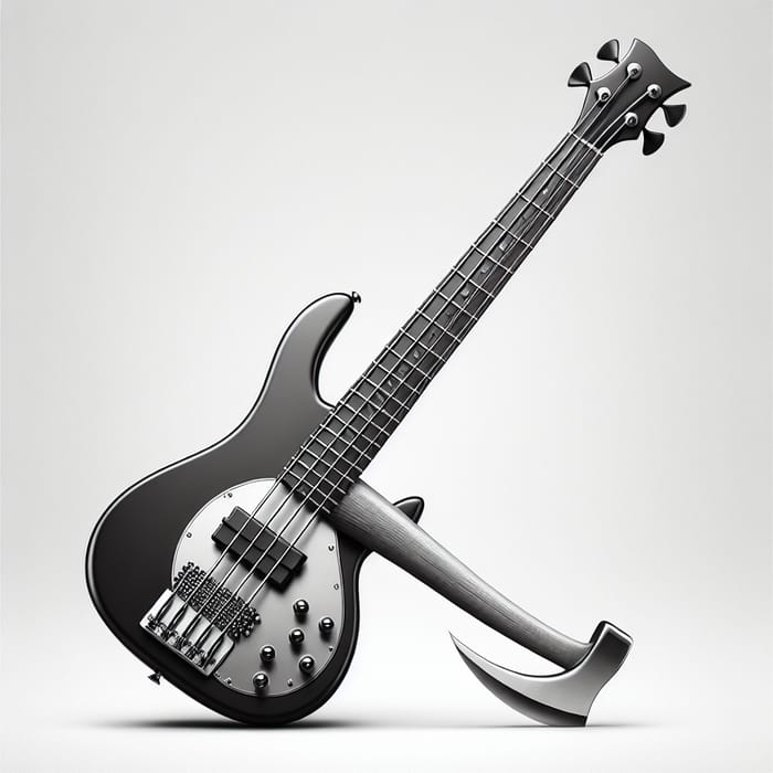 Bass Guitar with Axe-Blade Design - Musical Instrument Styling