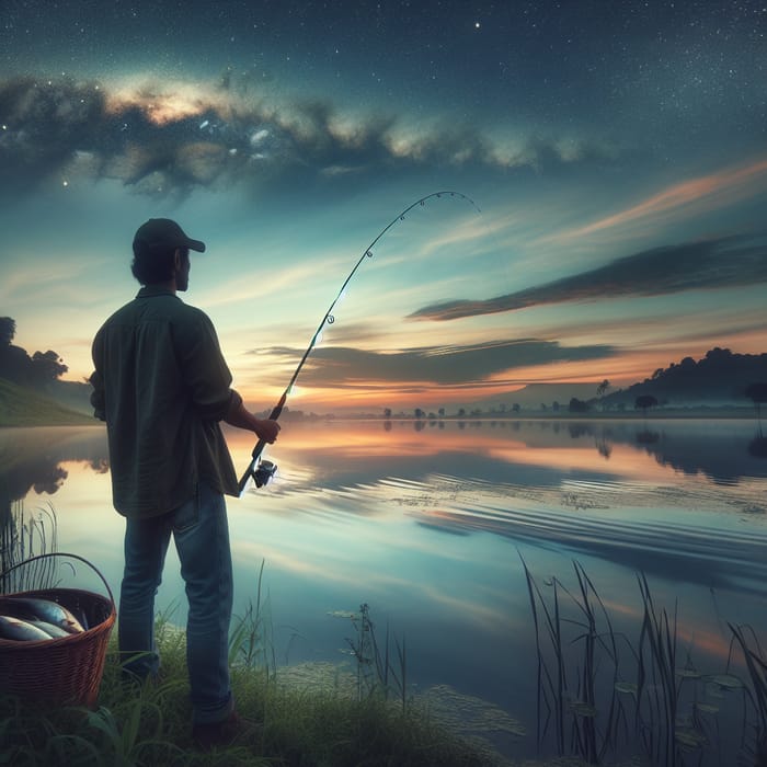 Fishing Man: Serenity by the Lake