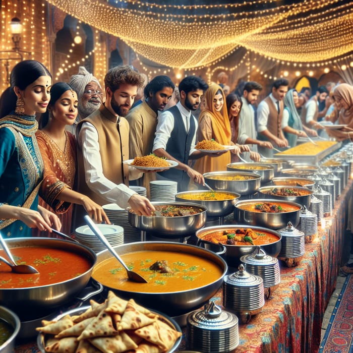 Bustling Indian Catering Scene - Rich Flavors & Vibrant Colors