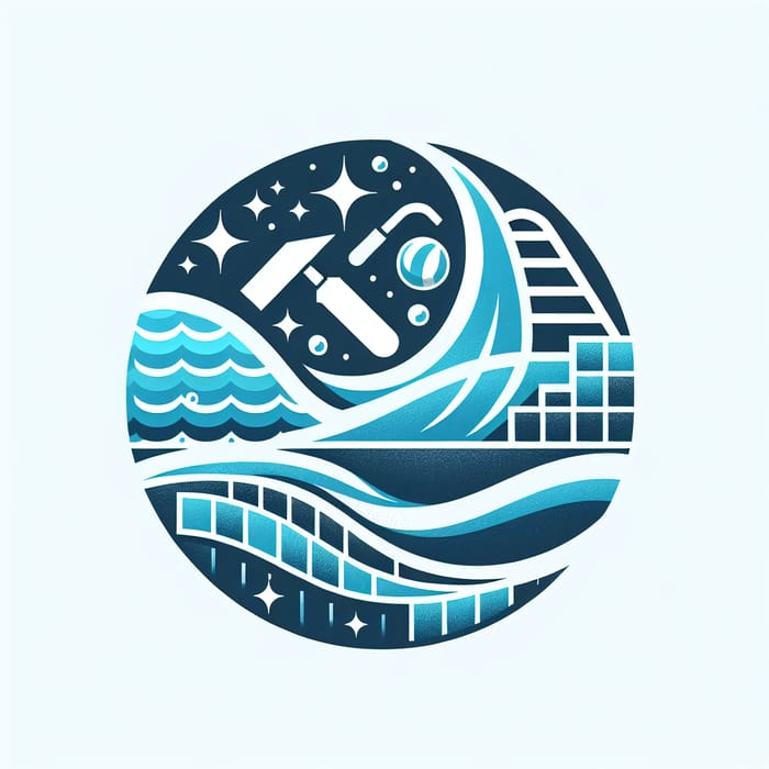 Swimming Pool Construction Logo Design | Blue & White Theme
