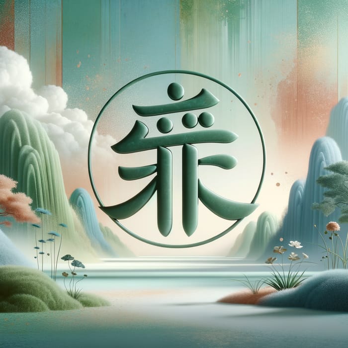 Serene Representation of Chinese Character '岑' in Nature