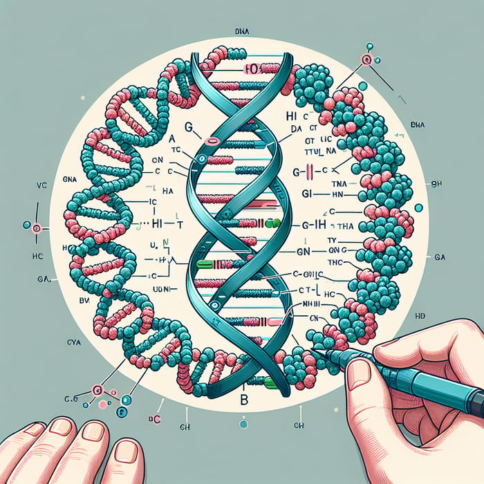 Simulation of Point Mutation | Detailed DNA Illustration