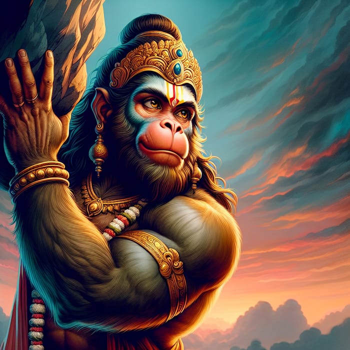 Flaying Hanuman Ji: Powerful Monkey God
