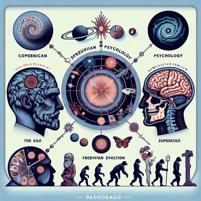 Illustrating Copernican, Freudian, and Darwinian Paradigms in Human Evolution