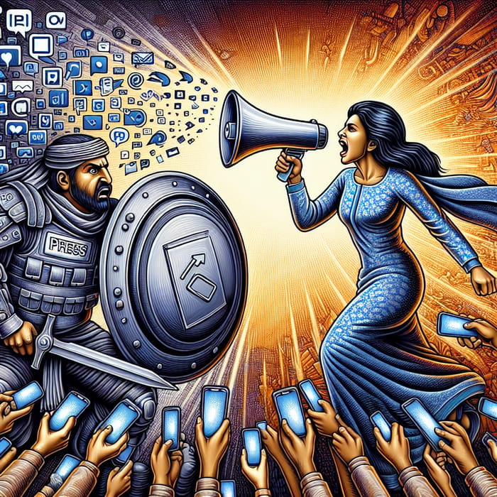 Social Media Clash: Shield vs. Megaphone Duo