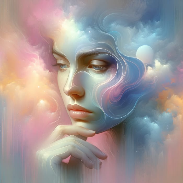 Dreamy and Surreal Self-Portrait with Pastel Colors