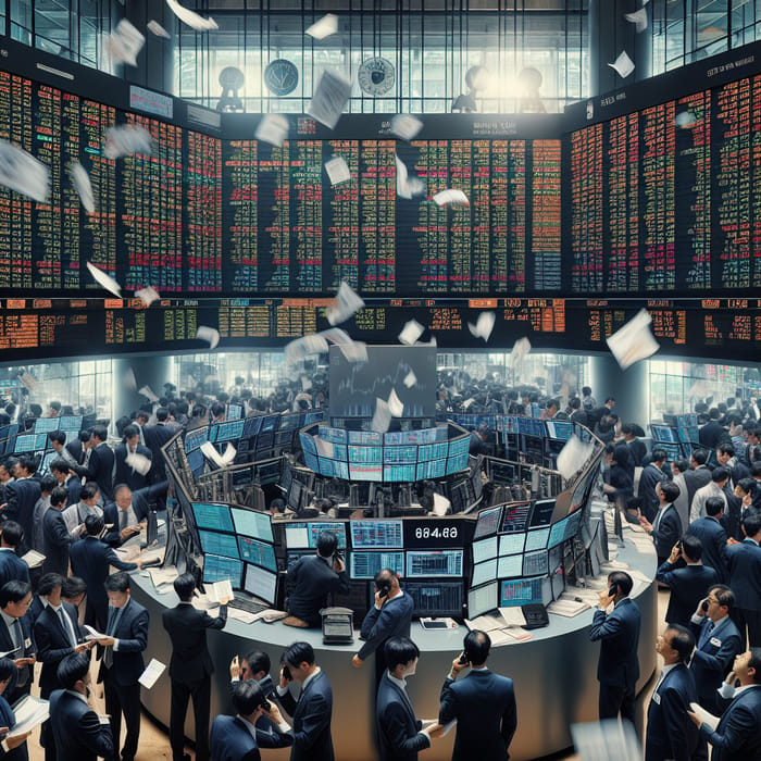 Bustling Stock Exchange Interior | Trading Platform