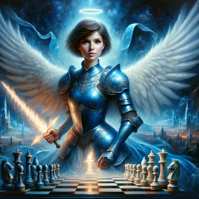 Triumphant Angelic Joan of Arc - Chess Queen Oil Painting