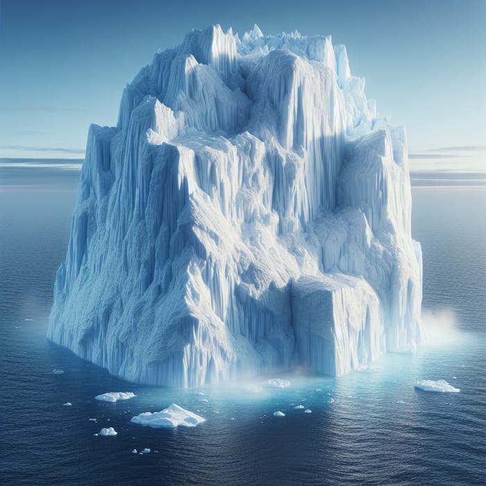Glistening Iceberg in Freezing Ocean