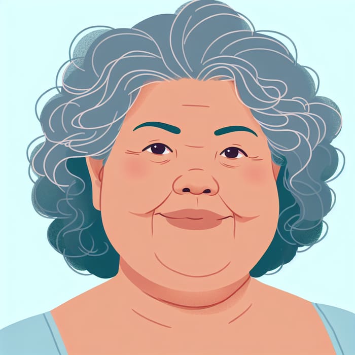 Aunt Belen: Jovial Filipina Woman with Curly Hair & Mole