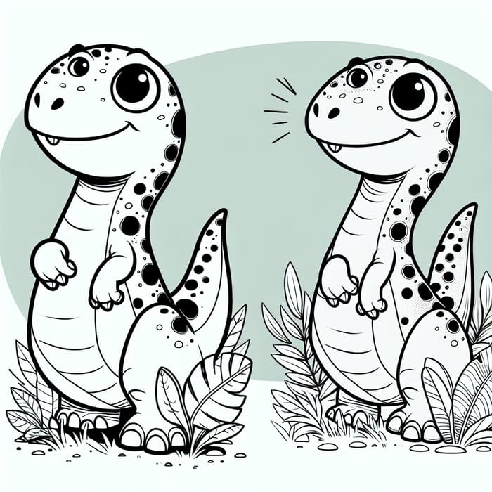 Adorable Mosasaur Coloring Page - Black and White Fun | AI Art