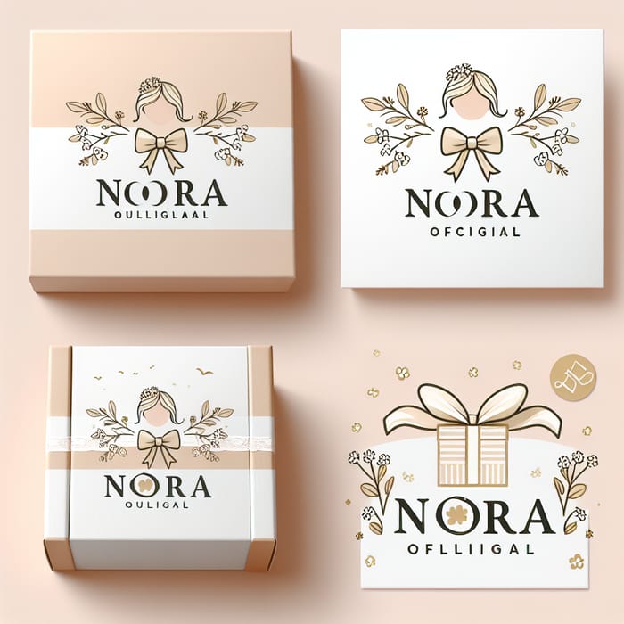 Chic & Playful Noora Officiel Gift Box Brand in Beige, White & Gold