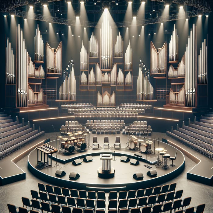 Captivating 500 Sq Ft Stage Setup with 60 Chairs & Pulpit