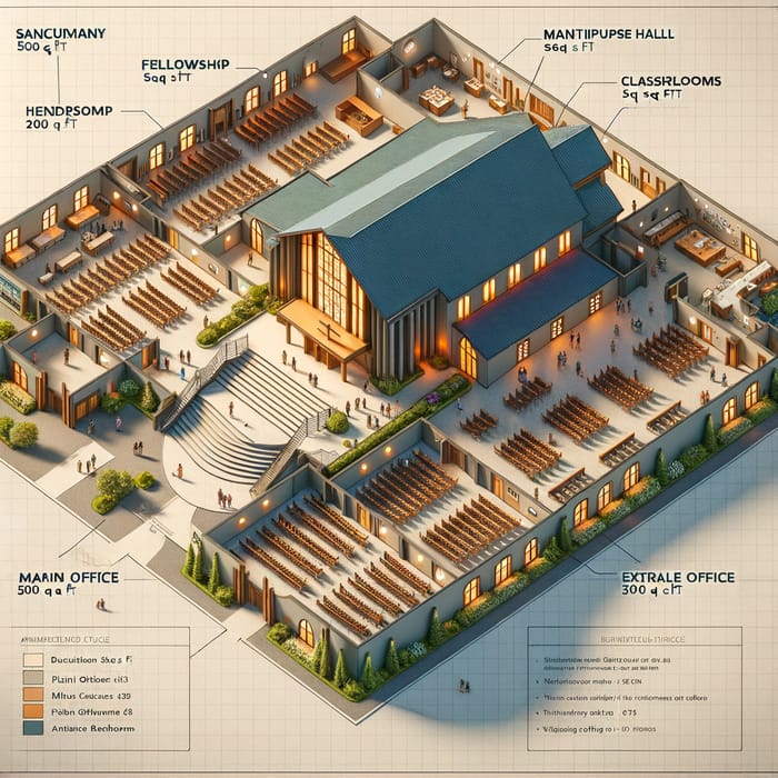 Church Floor Plan Layout | Worship Area, Classrooms, Offices & More