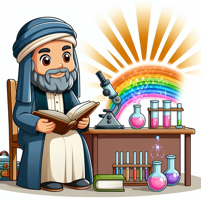 Islamic Scientist Cartoon: Ibn al-Haytham for Kids - Engaging Illustration