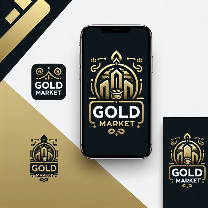 Sophisticated Gold Market App Logo Design