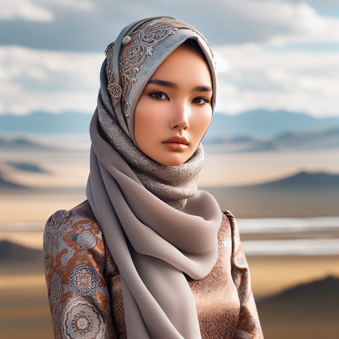 Beautiful Mongolian Women with Hijab | Traditional Dress