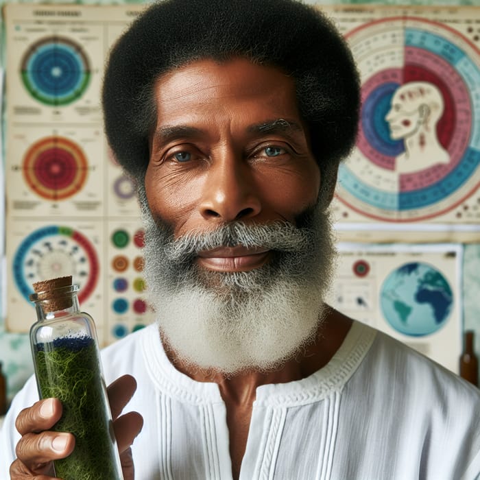 Dr. Sebi with Sea Moss: Natural Healing Illustration