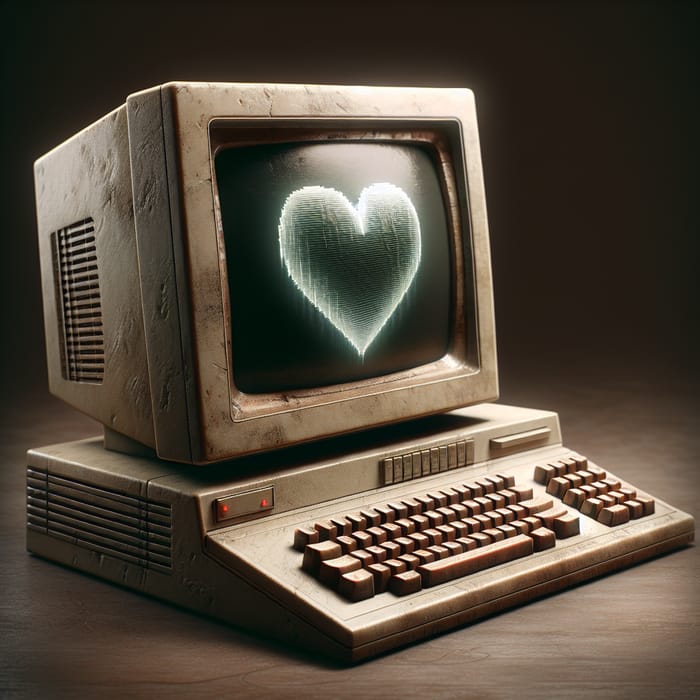 Vintage Heart Computer - Nostalgic Tech