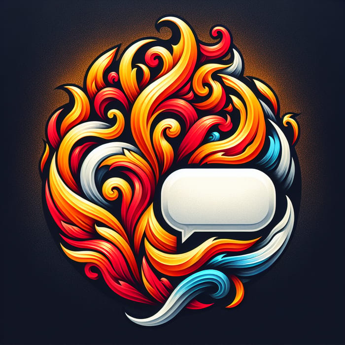 Dynamic Flame & Speech Bubble Logo Design