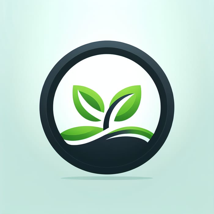 Circular Logo with Sprout | Growth & Rebirth