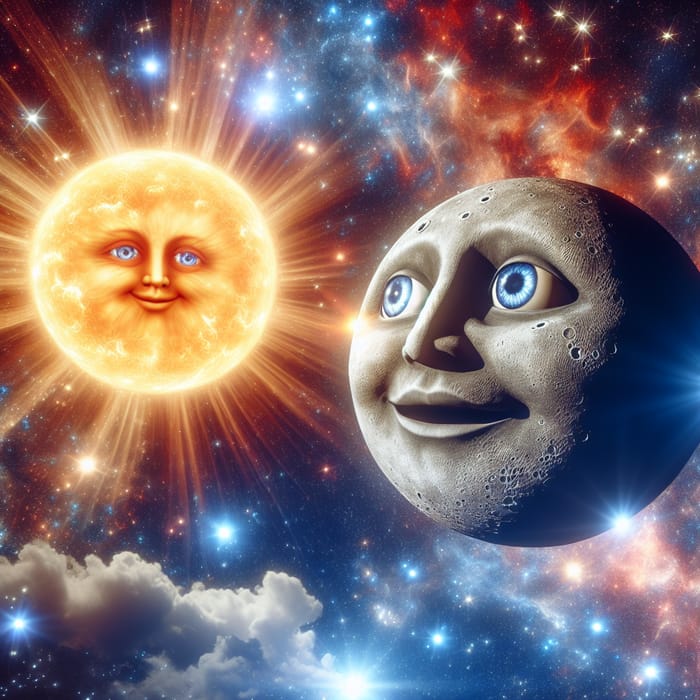 Man in the Moon Gazing at the Celestial Sun