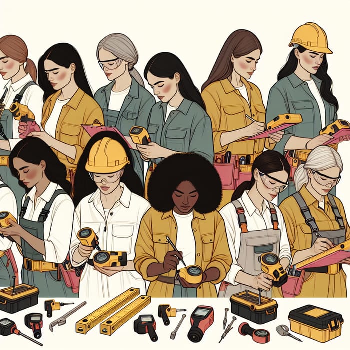 Diverse Women Using Measurement Devices | Multicultural Workforce