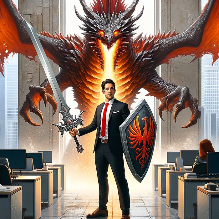 Man in Office Clothes Battles Dragon: A Real-Life Gamification
