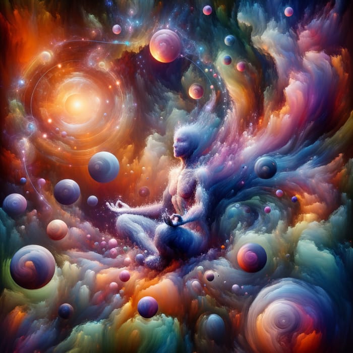 Nebulous Figure Surrounded by Kaleidoscope of Colors | Essence of Enchantment & Awe