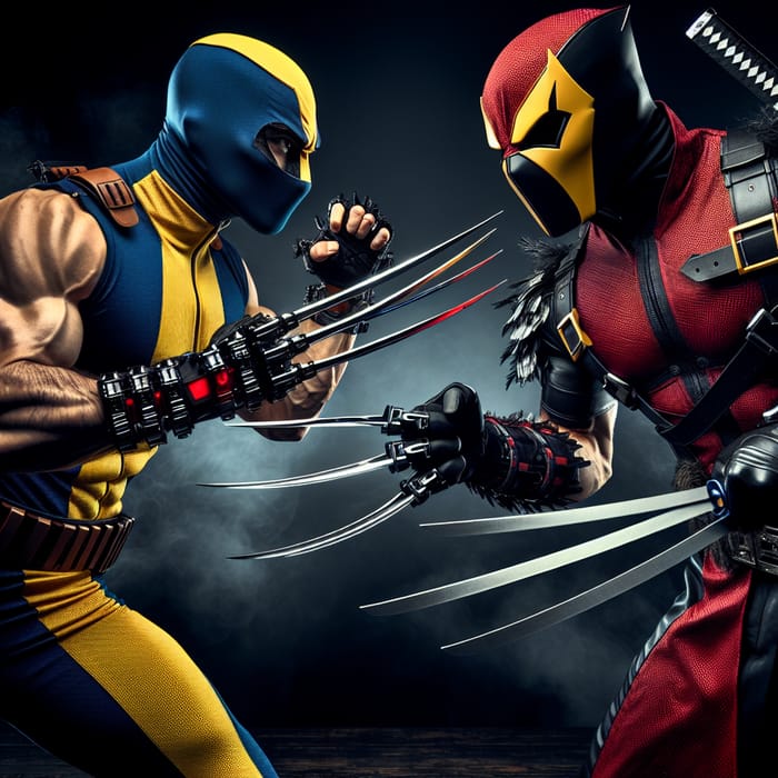 Wolverine vs Deadpool: Fierce Battle of Powerful Fighters