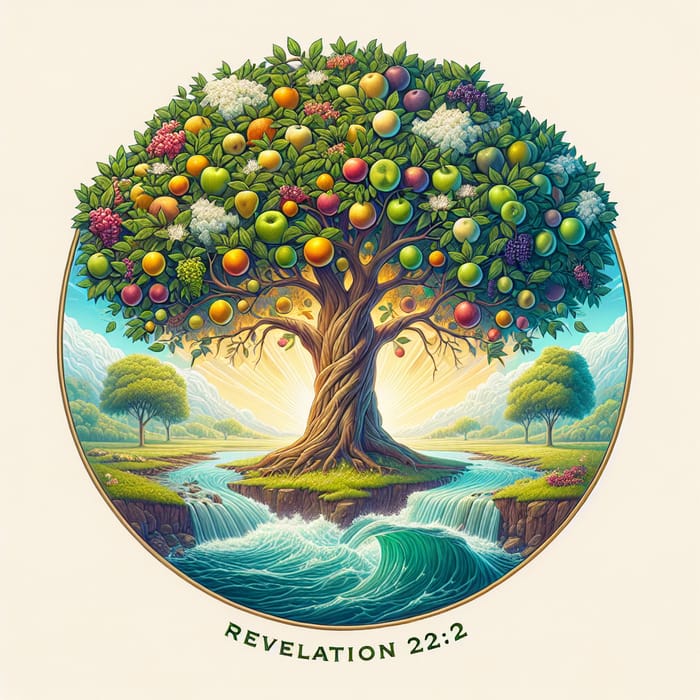 Vibrant Tree of Life Inspired by Revelation 22:2