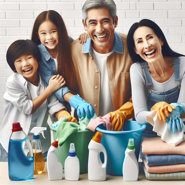 Happy Family Cleaning Clothes | Eco-Friendly Household Chemicals