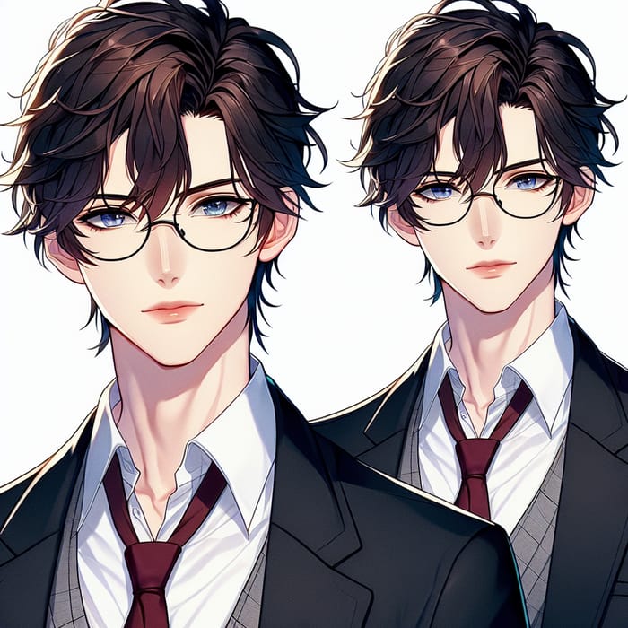 Hot Handsome Anime Boy | Teenage Character Illustration