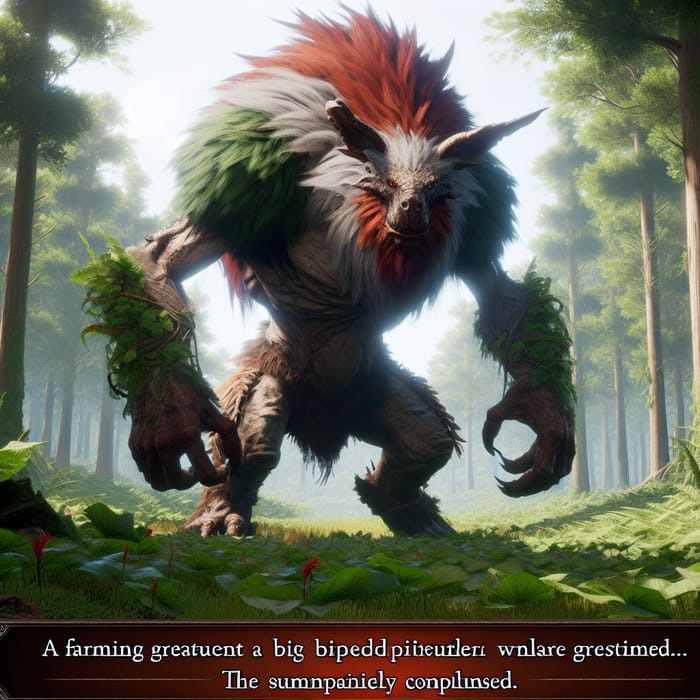 Furie Warwick from League of Legends farms red creep in forest
