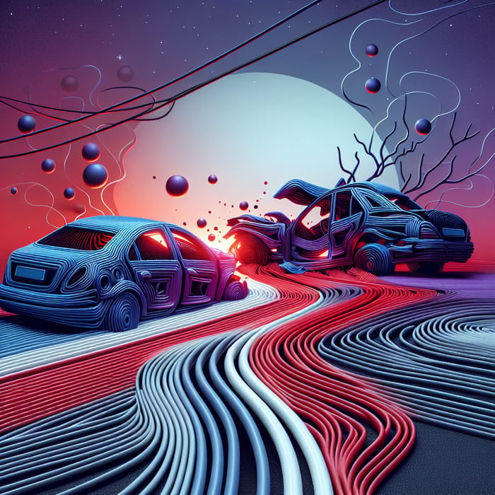 Abstract Car Accident Art | Surreal Representation | AI Art Generator ...