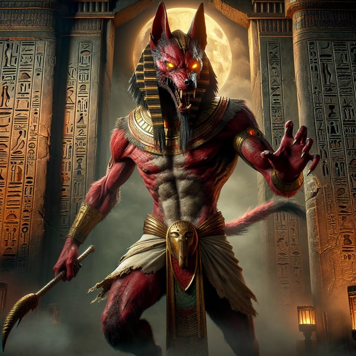 Ancient Egyptian Jackal-Lion Demon: Sinister Creature Description