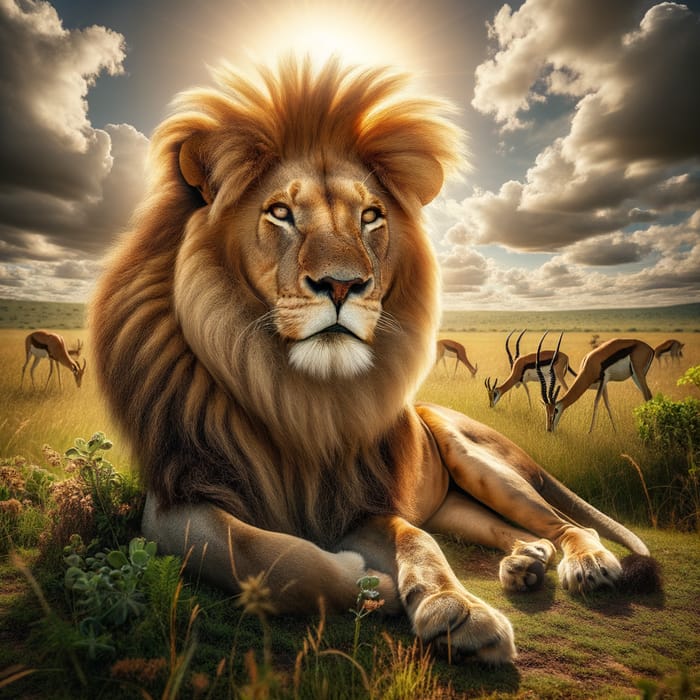 Majestic Male Lion - King of the Savanna