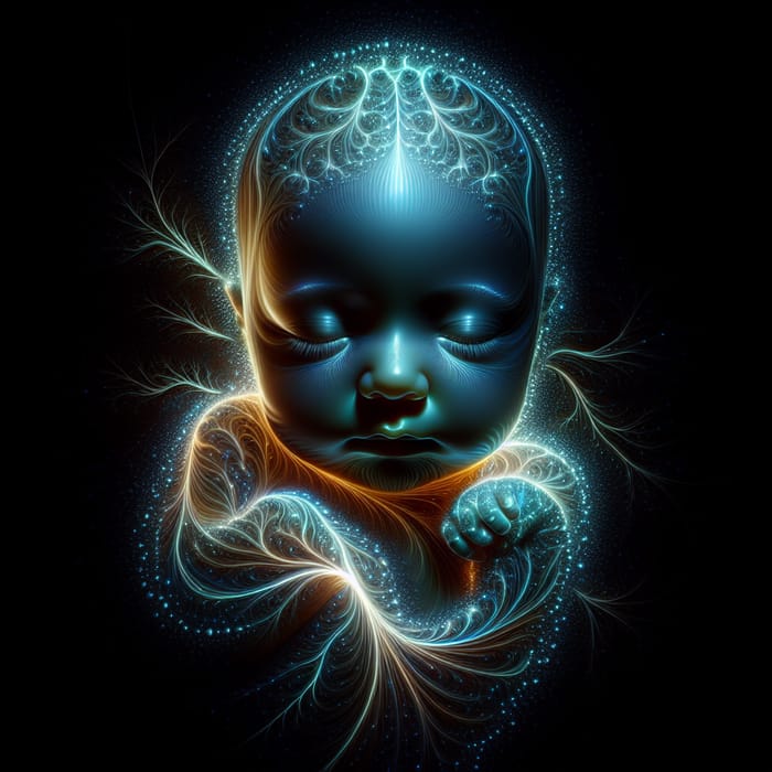 Contrast Lighting Baby Portrait, AI Art Generator