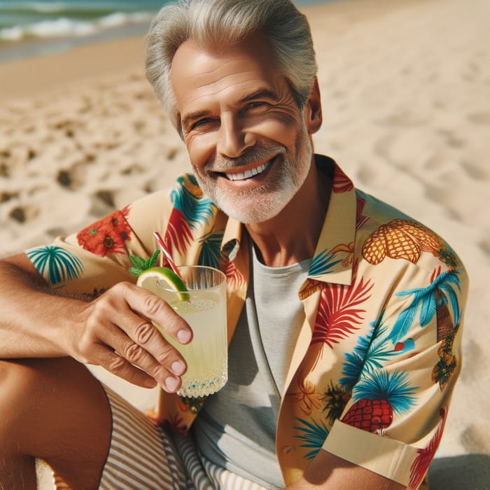 Relaxing Beach Vacation: Quirky Shirt & Lemonade Vibes