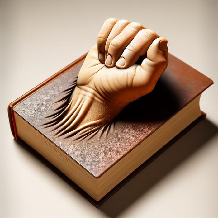 Mysterious Book with Human Hand