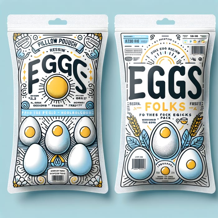 Egg Folks Pillow Pouch Design | Fresh & Quality Packaging
