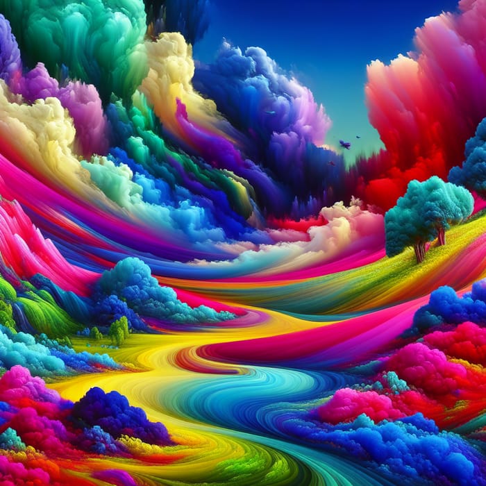 Vibrant Abstract Landscapes in Stunning Colors