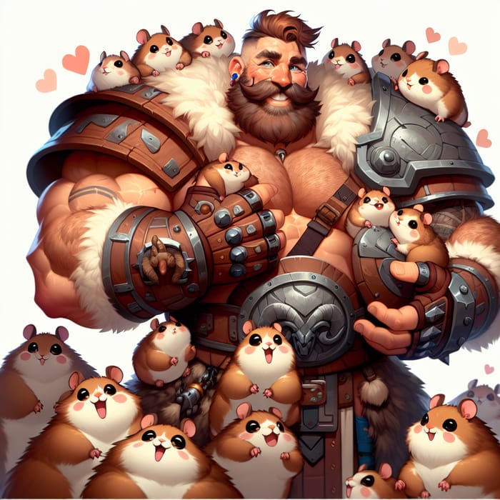 Braum Fantasy Barbarian Hero with Playful Poros | League of Legends