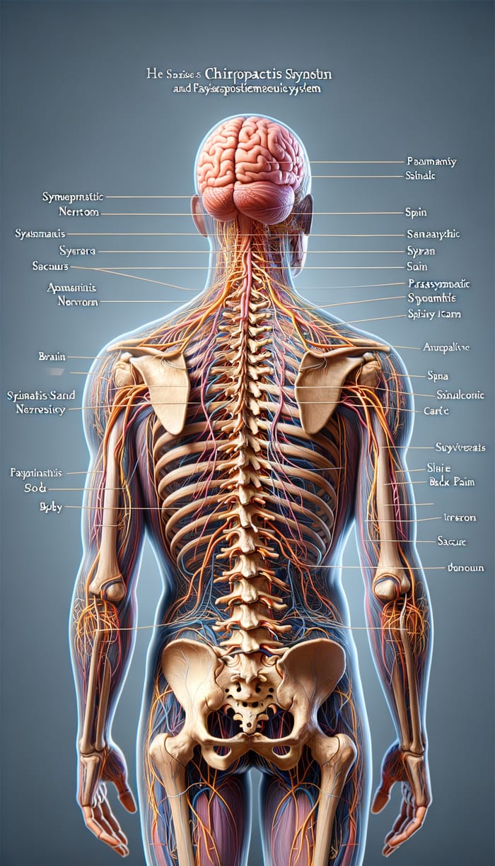 Educational Illustration of Sympathetic and Parasympathetic Nervous System Components
