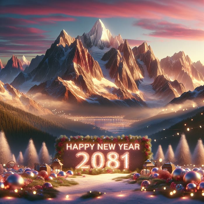 New Year 2081 Celebration in Majestic Mountains