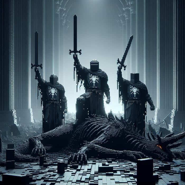 Triumphant Knights in Pixelated Conquest