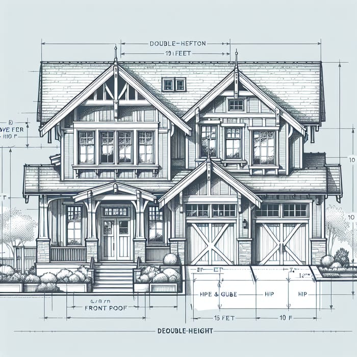 San Jose Hip & Gable Roof Home Design Elevation